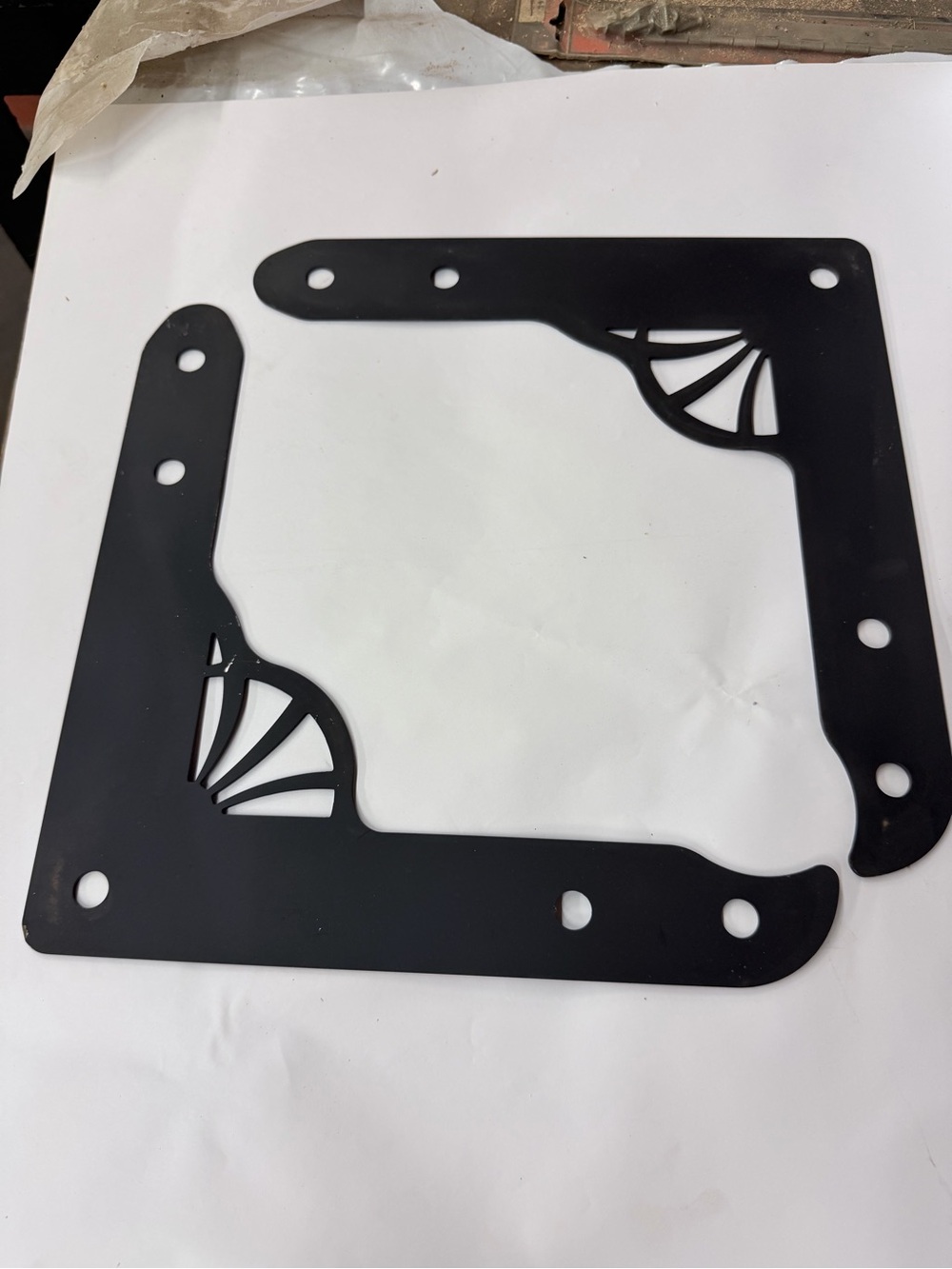 Black steel heavy duty support Decorative Wall Brackets -Pair